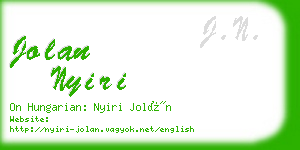 jolan nyiri business card